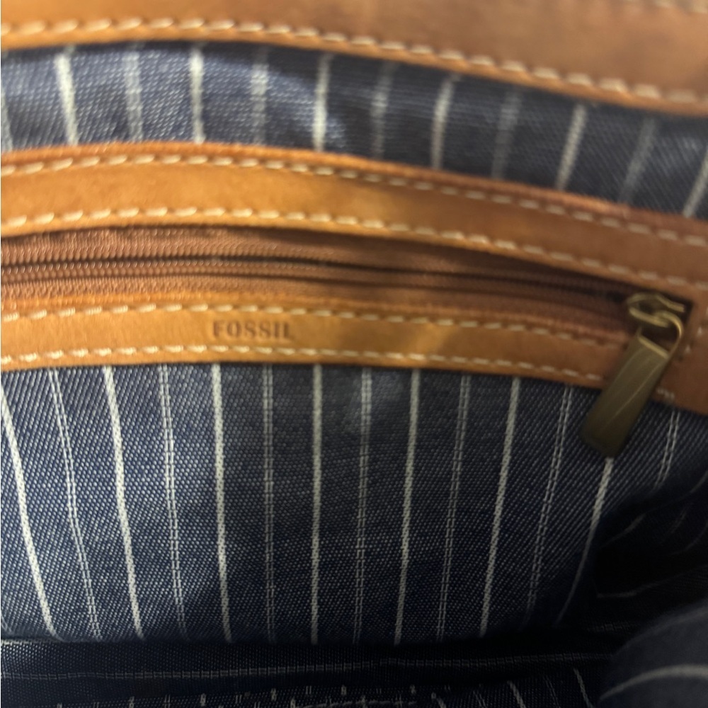 Fossil Brown Suede Crossbody Bag - Picture 5 of 5